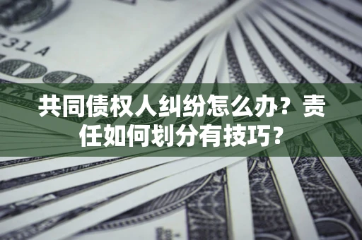 武汉共同债权人纠纷怎么办？责任如何划分有技巧？