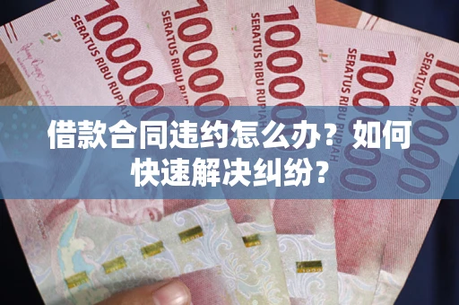 武汉借款合同违约怎么办？如何快速解决纠纷？