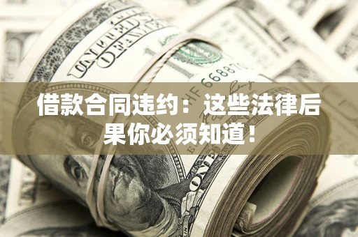 武汉借款合同违约：这些法律后果你必须知道！